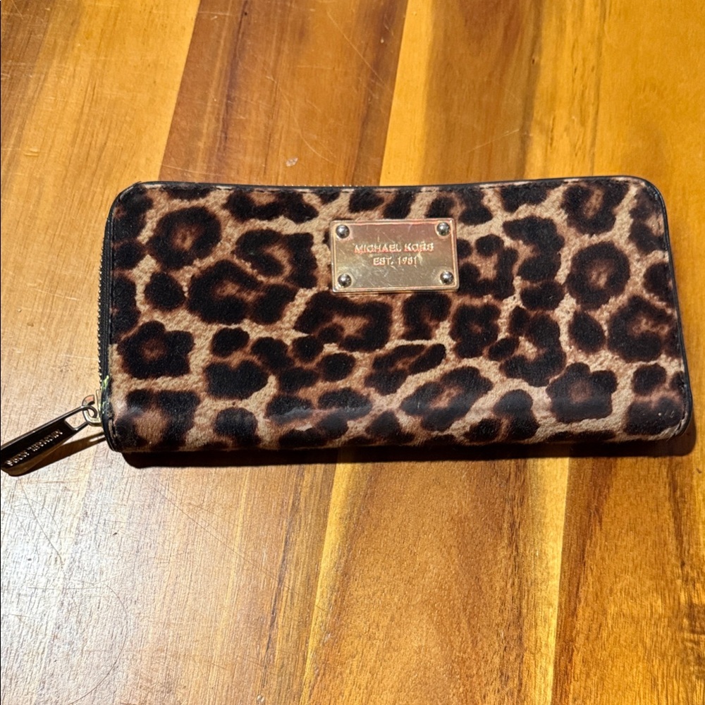 Michael Kors Brown Leopard Print Wallet